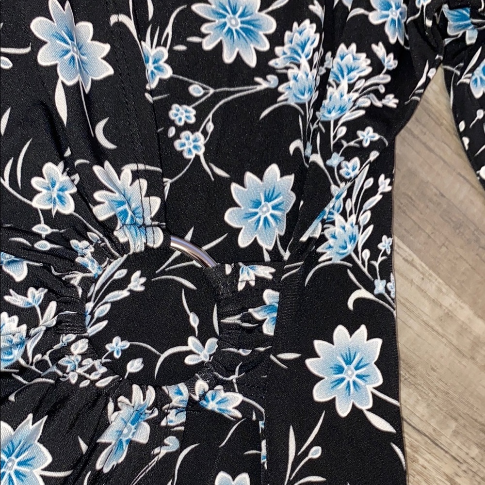 Floral Black and Blue Dress C - Picture 2 of 2